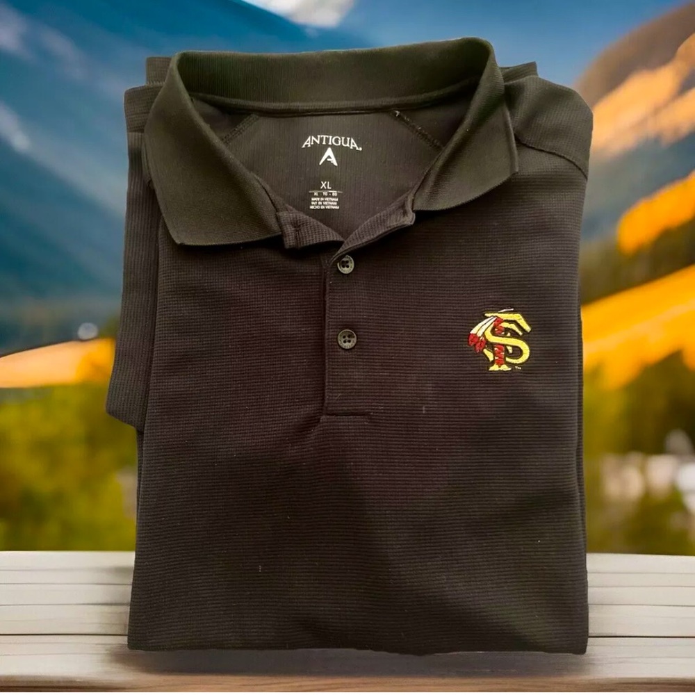 Florida State Seminoles Performance Polo Mens XL Black Short Sleeve Antigua
